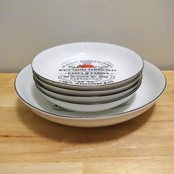Maxwell & Williams 5 Piece Bari Pasta Bowl Serving Set Porcelain - Picture 2 of 7
